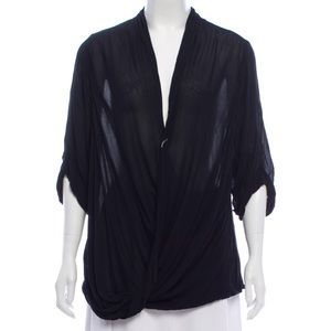 Helmut Lang black drape top